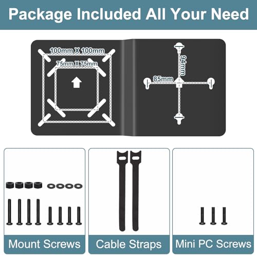 Bedycoon Mounting Bracket Compatible with Intel NUC 13 Pro/ 12 Pro/ 11 Pro/ 10/ 8/ 7/ 6/ 5 Mini PC VESA Mount Monitor Arm Extension Plate Compatible with Intel NUC Mini PC Bracket Holder with Screws by Bedycoon - Image 7