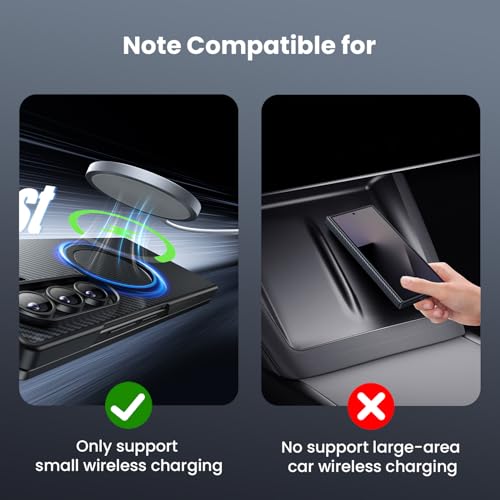 WSKEN for Samsung Galaxy Z Fold 7 Case with 360° Magnetic Stand - Military Grade Shockproof Case with 2 X Screen Protector, Compatible with MagSafe, Carbon Fiber Texture Design for Z Fold 7, Black by WSKEN - Used condition - Image 5