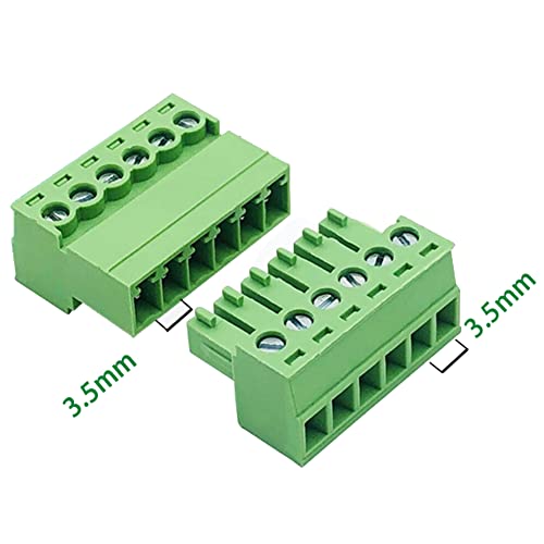 Jienk 5Pcs 6-Pin 300V 8A Kf2Edgk 3.5Mm Pitch Screw Terminal Block Connector For 28-16Awg #TOP3