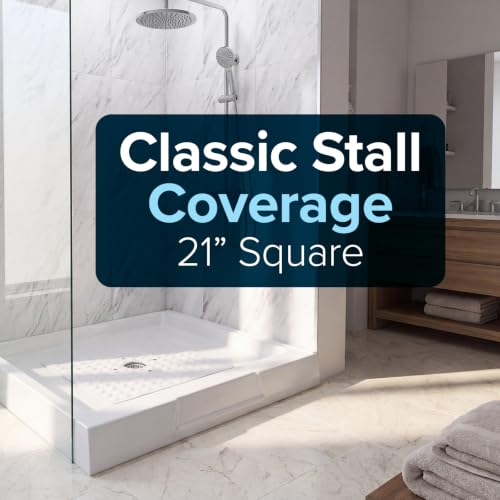 SlipX Solutions 21"x21" Mildew Resistant Non Slip Shower Stall Mat, White by SlipX Solutions - Used condition - Image 2
