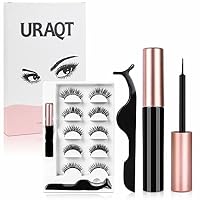 URAQT 5 Paia Ciglia Finte e Eyeliner Magnetico Kit Effetto Naturale
