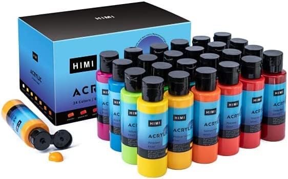 like it HIMI Acrylic Paint Set Colors Bottles 60ml,2 oz Colors Bottles Set of 12