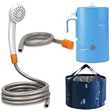 B.TAWD Portable Camping Shower Set, Built-in 4400mAh,USB Rechargeable IPX7 Waterproof Battery Shower