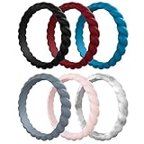 Egnaro Women's Bridal Rings Sets, Thin and Stackable Rubber Rings Women Wedding Bands - 2.5mm Width - 1.8mm Thick