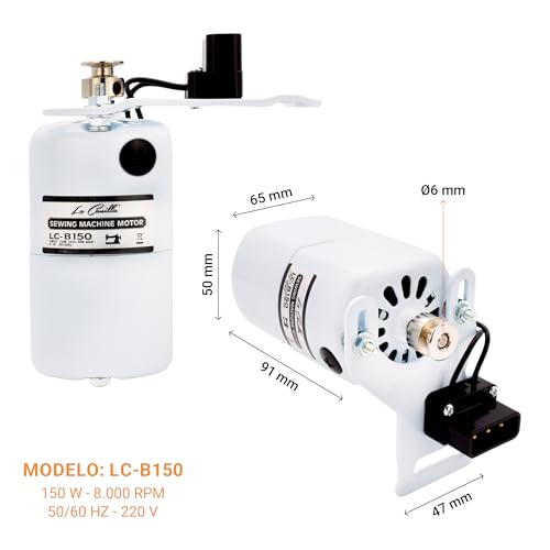 La Canilla ® - Motore per Macchina da Cucire 150W | 8.000RPM (Bianco) | per Macchine da Cucire Singer, Necchi, Brother... - 3