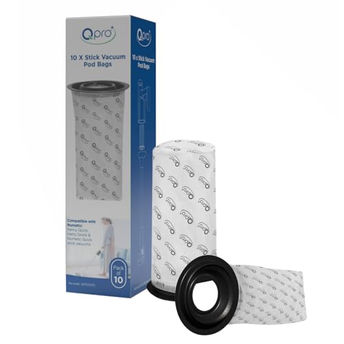 QPRO Pod Vacuum Cleaner Bags 1L Capacity Pack of 10 Compatible with Numatic Henry Hetty Quick Stick