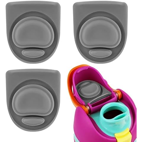3pcs Replacement Stopper Compatible with Owala FreeSip 24oz 32oz, BPA-Free Silicone Water Bottle Lid Gaskets Replacement for 19/24/32/40oz Bottle Mouth Cap Stopper Seal Parts Accessories (Grey) Cover