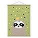 Bilderwelten Tableau en Tissu avec Baguettes de Suspension - The Laziest Sloth, 46.5cm x 35cm, Chêne