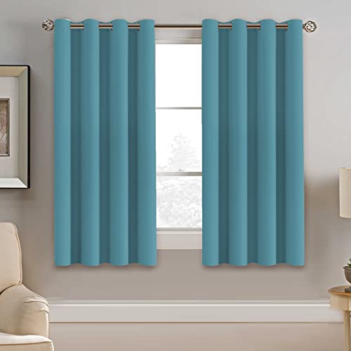 Image of H.VERSAILTEX Blackout Curtain for Living Room Thermal Insulated Window Treatment Curtain 54 inch Length Energy Saving Solid Grommet Top Blackout Drape, One Panel, Storm Blue, 52 inch W x 54 inch L
