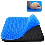 Amlope Gel Seat Cushion Gel Cushion for Long Sitting Honeycomb Gel Seat Cushion with Cover Soft Sitter Cushion for Office Chair, Wheelchair,Car,Sitting Pressure Relief (40 * 35cm)