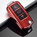 Price comparison product image Heart Horse 3 Buttons Flip Folding Car Key Fob Cover Replacement for Sko da Polo G olf Je-tt-a Leon Toledo Altea Amarok Sci-rocco Remote Control Key Case Shell Soft TPU Protection - Red