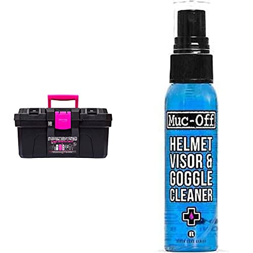 Muc-Off 285 Ultimate Motorcycle Care Kit - Must-Have Kit To Clean & 219 Helmet, Visor And Goggle Cleaner, 250 Millilitres - Antibacterial, Biodegradable Cleaning Spray