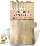 Bean Products Hemp Fabric Shower Curtain Liner - Lightweight and Washable Natural Breathable Fabric Stall Shower Liner - Perfect for Master Bath Tubs, Guest Bathrooms and Dorms - Natural, 54' x 74'