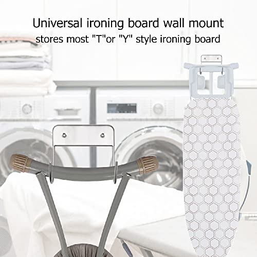 Ironing Board Hook Double Hook Stainless Steel T-Shaped and Y-Shaped Ironing Board Hook Household Parts Organizer (Size : One Size)