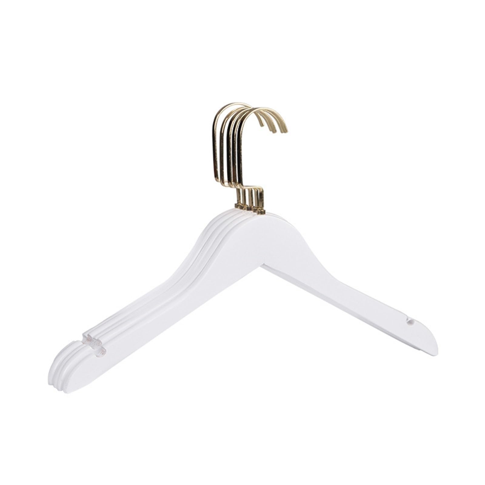 Natural Wooden Trousers Hangers 10Pcs Solid Wood Clothes Hanger Closet Organizer Suit Pants Drying Rack,Gold Hook Wardrobe Storage
