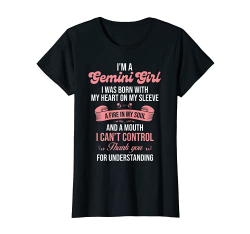 Mujer Soy una chica Géminis Cumpleaños Camiseta