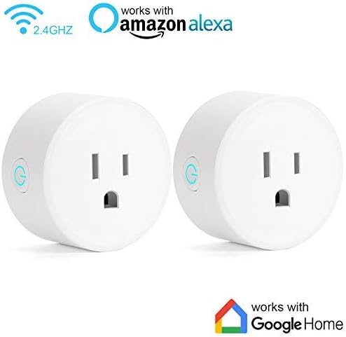 Mini Smart Plug,MOCRUX Smart Socket WiFi Mini Outlet Smart Switch 2 Pack Compatible with Echo Amazon Alexa & Google Assistant, No Hub Required,White [Upgraded Version]