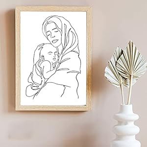 Familieportret Moeder Vader Baby Art Lijntekening Posters Abstract Minimalistische Muur Canvas Print Schilderij Paar…