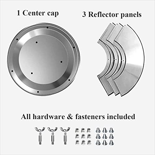 Patio Heater Reflector Shield, Outdoor Heater Replacement Parts - 3 Hole Mount Top, 33 Inches Dome #TOP2