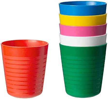 IKEA New Kalas Children Mugs. Pack of 6 Assorted Colour Kids Plastic Party Cups.