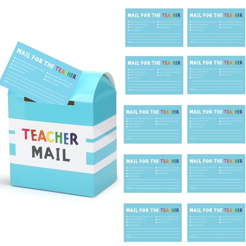 Eersida 62 Pcs Teacher Mailbox Set with Message Cards Social Emotional Learning Paper Posters Ideal for Back to School Classroom Activities Emotional Expression Awards Incentives Supplies Tools