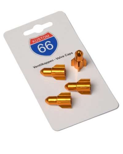 4 Gold Aluminum Rocket Valve Caps – Universal For Auto Passenger Car Truck – YOU.S V-0133
