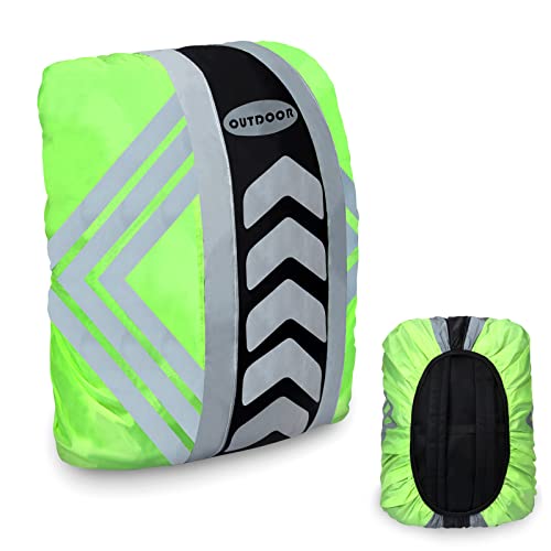Defrsk Housse de pluie pour sac à dos S (20 L-28 L), sac à dos, protection contre la pluie, coupe-vent avec bandes réfléchissantes et 1 boucle réglable, camping, randonnée (L (42 L-55 L) Cover