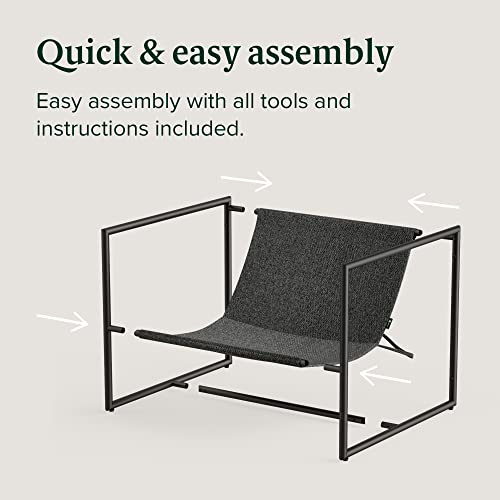 Zinus Aidan Sling Accent Chair / Metal Framed Armchair With Shredded Foam Cushioning, Dark Grey #TOP5