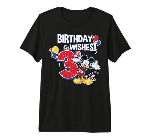 T-shirt Mickey Mouse 3rd Birthday Wishes vêtement enfant Disney