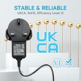 9V 1A/1000mA Power Supply Adapter with 3M Long Cord, AC 100-240V to DC 9V 1A 9W Switching Adapter PSU Wall Plug for Most Guitar Bass Effect Pedal, Center Negative, UKCA Certified - Image 3