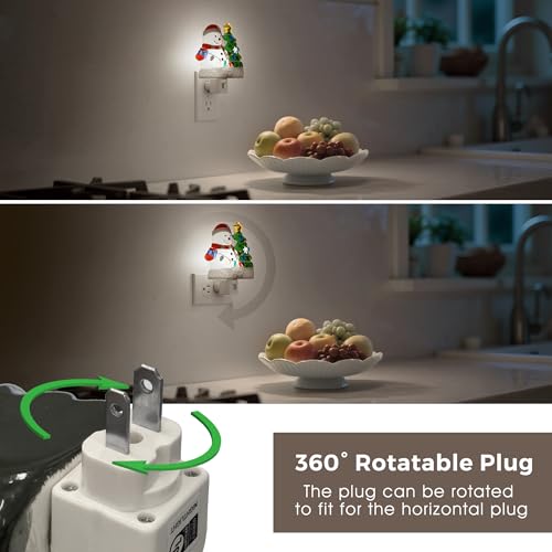 L LOHAS LED Christmas Night Lights Plug into Wall, 5000K Daylight, 360° Rotatable Christmas Tree & Snowman Nightlight, Night Light for Kids, Ideal for Christmas Home Decor, 1 Pack — view 4