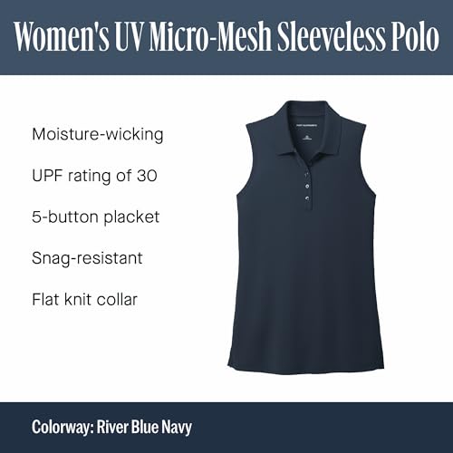 Port Authority Women's Dry Zone UV Micro-Mesh Sleeveless Polo Shirt White