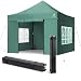 Produktbild VOUNOT® Pavillon 3x3m Wasserdicht Stabil Winterfest, Pop Up Faltpavillon mit 4 Seitenteilen und 4 Sandsäcke, Party Pavillon Faltbar Gartenzelt Partyzelt, Grün