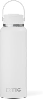 40oz Outback Water Bottle, Ceramic Lined, Insulated, Stainless Steel, Double Wall Vacuum-Insulation, Leak-Proof Lid, BPA-Free Water Flask Hiking, Running, Sports, Outdoor, White