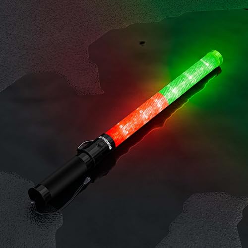 E-riding 1 Pack 21 Inch Traffic Wand with 3 Flashing Modes Red+Green