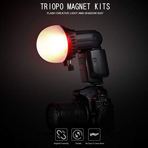 Triopo Magdome Color Filter Reflector Honeycomb Diffuser Ball Photo Accessories Kits For Godox Yongnuo Flash Replace Ak-R1 S-R1,Compatibility For Godox Yongnuo Triopo Etc. Square Flash #TOP1