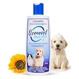 Champu Dermatologico para Perros y Gatos con Dermatitis y Piel Sensible Solución 3 en 1 Limpia Desinfecta e Hidrata - Champú 100% Natural con Aceite de Girasol Ozonizado Fácil Aplicación -1 Unidad