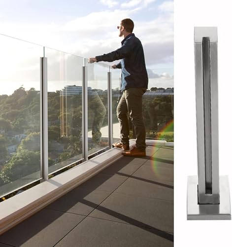 Poteau de garde-corps en verre pour sécuriser le balcon d'un appartement ou une terrasse