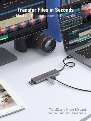 Image of Lemorele 7-in-1Docking Station, Multiport Adapter with HDMI 4K@60Hz, 2 USB 3.0, Data Port, PD 100W, SD /TF Card Slots for MacBook, Dell, Surface