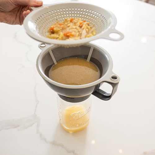 Chef's Planet Multipurpose Filter Funnel Set – Strain, Filter & Pour with Ease! Food & Oil Filtration with Pre-Filter and Fine Mesh Strainer-Wide Mouth Funnel - Thumbnail 5
