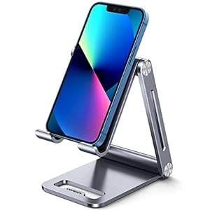 UGREEN Adjustable Phone Stand, Portable Cell Phone Stand for Desk, Aluminum Metal Phone Holder, Compatible with iPhone…