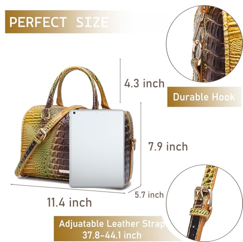 Image of Makcr Joacbv Top-Handle Crocodile Purses For Women Crossbody Leather Bags Trendy Large Capacity Tote with Shoulder Strap