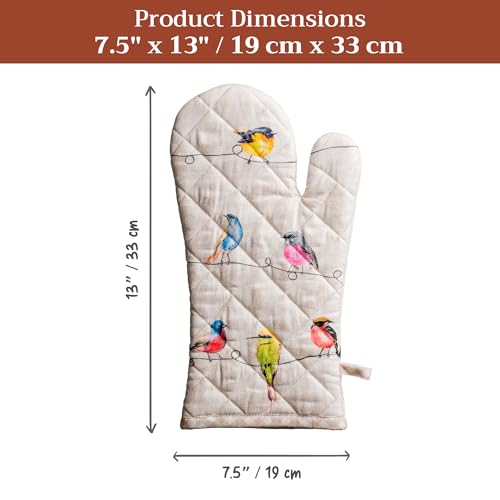 Maison d'Hermine Oven Gloves 100% Cotton Oven Mitt 7" x 13" with Loop Heat Resistant, BBQ, Cooking Gloves, Baking, Grilling, Kitchen, Handling Hot Pans Spring/Summer (Pack of 1, Birdies On Wire) by Maison d' Hermine - Image 7