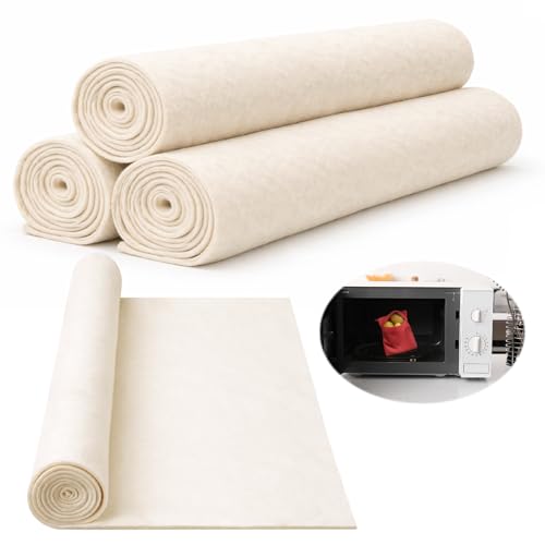 Peryiter 4 Pack 60 x 36 Wrap and Zap Microwave Batting 100% Cotton