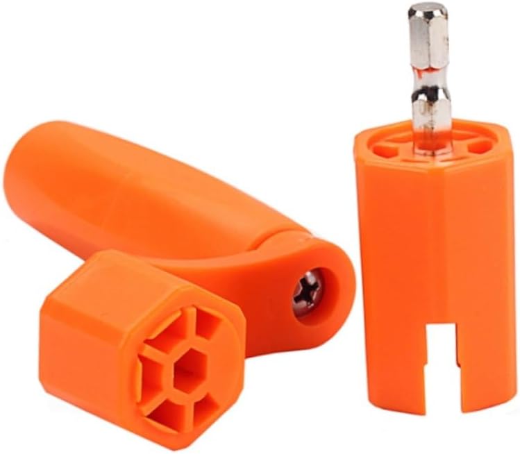 Multifunctional Guitar String Winder with Hexagonal Drill Adapter and Bridge Pin Puller for Acoustic Guitar Bass Mandolin Banjo Dobro Ukulele Portable Orange Repair Tool