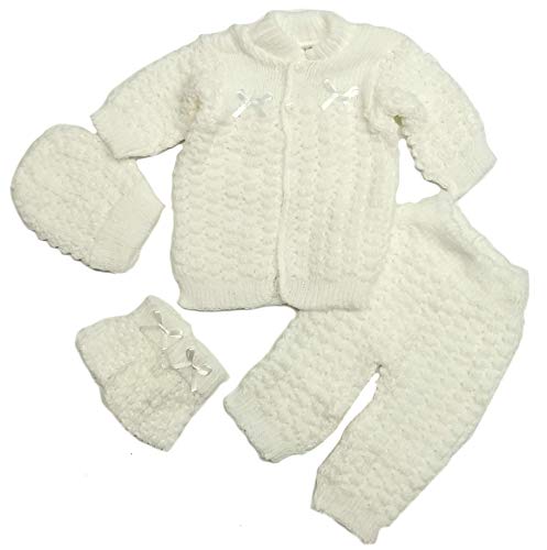 Abelito White Four Piece Crochet Set
