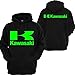 Custom Teez Kawasaki Racing Pullover Hoodie Sport Ninja Bike JDM Turbo Motocross Hooded Sweatshirt (X-Large) Black