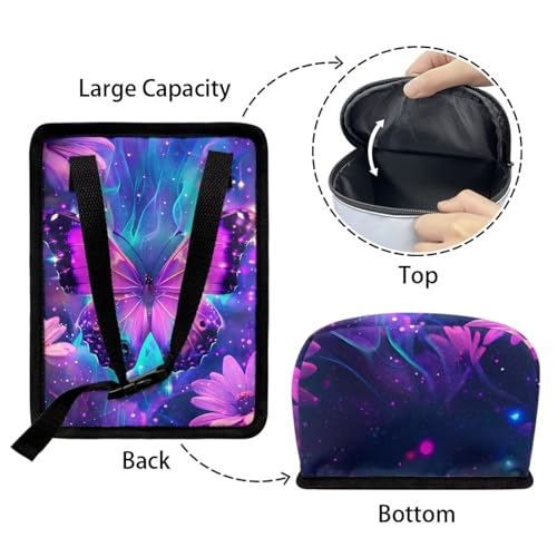 Image of KEIAHUAN Purple Butterfly Foldable Hanging Car Trash Can for SUV Truck Van Automotive Vehicle Garbage Cans Large Capacity Garbage Bin for Travel Camping Office