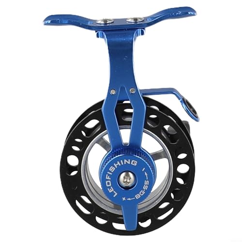 Left Hand Fishing Reel 1:1 Ratio Aluminum Dark Blue - Smooth Metal Gear for Coarse Match Trout Perch Salmon Pike Zander Carp Deadbait Lure Freshwater