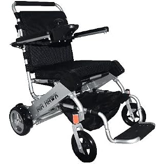 Airhawk Power Chair Black - Lightest Weight 41 pounds Folding Airplane and Cruise Ready